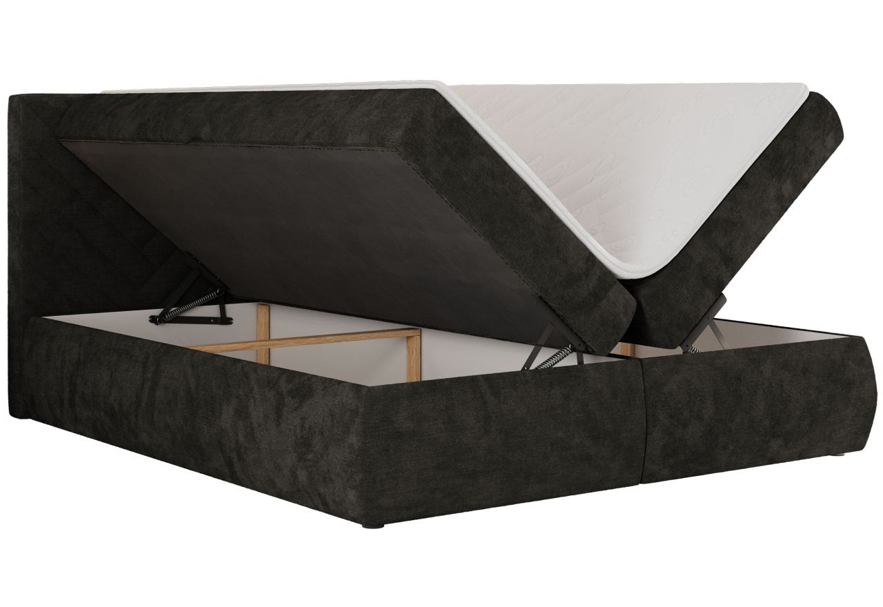 Łóżko kontynentalne AVERTA 140x200 - H4 - ciemnoszary, szenil gładki