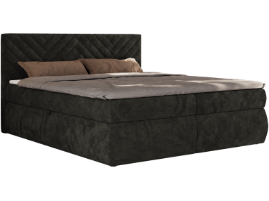 Łóżko kontynentalne AVERTA 160x200 - H4 - ciemnoszary, szenil gładki