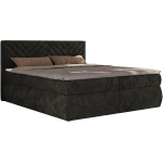 Łóżko kontynentalne AVERTA 160x200 - H4 - ciemnoszary, szenil gładki