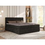 Łóżko kontynentalne AVERTA 180x200 - H4 - ciemnoszary, szenil gładki