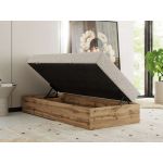 Łóżko kontynentalne WOOD ZERO 90x200 - H3 - beżowy, struktura - topper T25