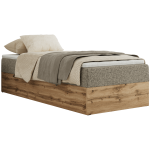 Łóżko kontynentalne WOOD ZERO 90x200 - H3 - ciemnobeżowy, struktura - topper T25