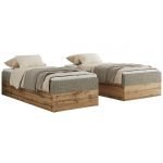 Łóżko kontynentalne WOOD ZERO 90x200 - H3 - ciemnobeżowy, struktura - topper T25
