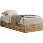 Łóżko kontynentalne WOOD ZERO 90x200 - H3 - jasnoszary, struktura - topper T25