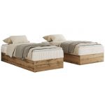 Łóżko kontynentalne WOOD ZERO 90x200 - H3 - beżowy, sztruks - topper T25