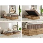 Łóżko kontynentalne WOOD ZERO 90x200 - H3 - brązowy, sztruks - topper T25