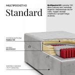 Łóżko kontynentalne WOOD ZERO 90x200 - H3 - pomarańczowy, sztruks - topper T25