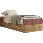 Łóżko kontynentalne WOOD ZERO 90x200 - H3 - różowy, sztruks - topper T25