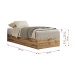 Łóżko kontynentalne WOOD ZERO 90x200 - H4 - beżowy, struktura - topper T25
