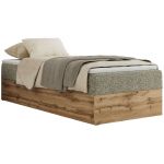 Łóżko kontynentalne WOOD ZERO 90x200 - H4 - szary, struktura - topper T25