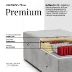 Łóżko kontynentalne WOOD ZERO 90x200 - H4 - jasnoszary, struktura - topper T25