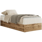 Łóżko kontynentalne WOOD ZERO 90x200 - H4 - beżowy, sztruks - topper T25