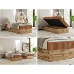 Łóżko kontynentalne WOOD ZERO 90x200 - H4 - pomarańczowy, sztruks - topper T25