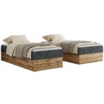 Łóżko kontynentalne WOOD ZERO 90x200 - H4 - szary, sztruks - topper T25