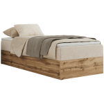 Łóżko kontynentalne WOOD ZERO 90x200 - H3 - kremowy, struktura - topper Visco