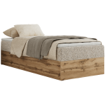 Łóżko kontynentalne WOOD ZERO 90x200 - H4 - beżowy, struktura - topper Visco