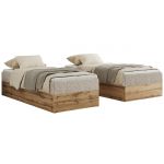 Łóżko kontynentalne WOOD ZERO 90x200 - H4 - beżowy, struktura - topper Visco