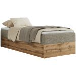 Łóżko kontynentalne WOOD ZERO 90x200 - H4 - szary, struktura - topper Visco