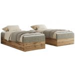 Łóżko kontynentalne WOOD ZERO 90x200 - H4 - szary, struktura - topper Visco