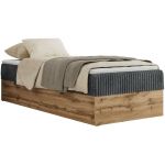 Łóżko kontynentalne WOOD ZERO 90x200 - H4 - szary, sztruks - topper Visco
