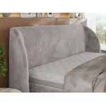 Łóżko tapicerowane CAELA CLASSIC 180x200 - materac piankowy - jasnoszary, plusz