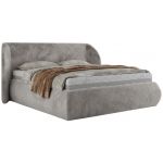 Łóżko tapicerowane CAELA CLASSIC 180x200 - materac piankowy - jasnoszary, plusz