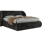 Łóżko tapicerowane CAELA CLASSIC 200x200 - ciemnoszary, plusz