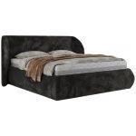 Łóżko tapicerowane CAELA CLASSIC 140x200 - materac pocket - ciemnoszary, plusz