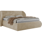 Łóżko tapicerowane CAELA CLASSIC 180x200 - materac piankowy - kremowy, plusz