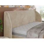 Łóżko tapicerowane CAELA CLASSIC 200x200 - materac piankowy - kremowy, plusz