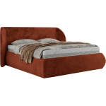 Łóżko tapicerowane CAELA CLASSIC 200x200 - pomarańczowy, plusz