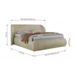 Łóżko tapicerowane CAELA CLASSIC 200x200 - beżowy, welwet