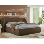 Łóżko tapicerowane CAELA CLASSIC 160x200 - brązowy, welwet