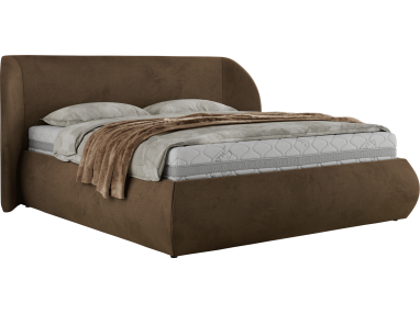 Łóżko tapicerowane CAELA CLASSIC 180x200 - materac piankowy - brązowy, welwet