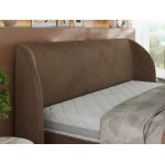 Łóżko tapicerowane CAELA CLASSIC 140x200 - materac pocket - brązowy, welwet