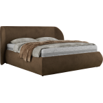 Łóżko tapicerowane CAELA CLASSIC 200x200 - materac pocket - brązowy, welwet