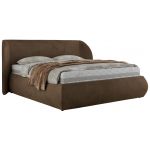 Łóżko tapicerowane CAELA CLASSIC 160x200 - materac multipocket - brązowy, welwet