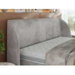 Łóżko tapicerowane CAELA CLASSIC 160x200 - materac pocket - jasnoszary, welwet