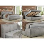 Łóżko tapicerowane CAELA CLASSIC 200x200 - materac multipocket - jasnoszary, welwet