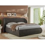 Łóżko tapicerowane CAELA CLASSIC 180x200 - materac piankowy - ciemnoszary, welwet