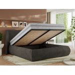 Łóżko tapicerowane CAELA CLASSIC 180x200 - materac piankowy - ciemnoszary, welwet