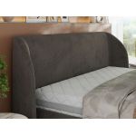 Łóżko tapicerowane CAELA CLASSIC 140x200 - materac pocket - ciemnoszary, welwet