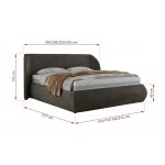 Łóżko tapicerowane CAELA CLASSIC 160x200 - materac pocket - ciemnoszary, welwet