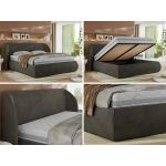 Łóżko tapicerowane CAELA CLASSIC 160x200 - materac multipocket - ciemnoszary, welwet