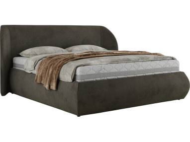 Łóżko tapicerowane CAELA CLASSIC 200x200 - materac multipocket - ciemnoszary, welwet