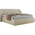 Łóżko tapicerowane CAELA CLASSIC 200x200 - materac piankowy - kremowy, struktura