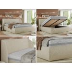 Łóżko tapicerowane CAELA CLASSIC 160x200 - materac multipocket - kremowy, struktura