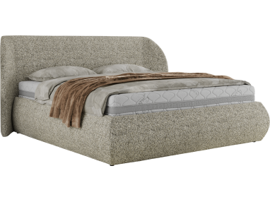 Łóżko tapicerowane CAELA CLASSIC 180x200 - materac piankowy - beżowy, struktura
