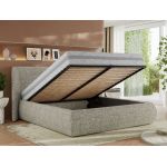 Łóżko tapicerowane CAELA CLASSIC 180x200 - materac piankowy - beżowy, struktura