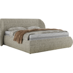 Łóżko tapicerowane CAELA CLASSIC 200x200 - materac piankowy - beżowy, struktura